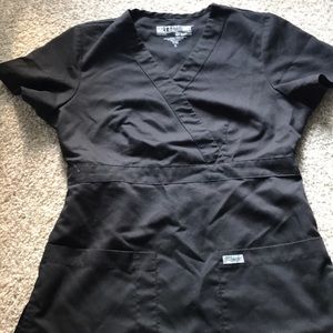 GREYS ANATOMY Black Scrub Top